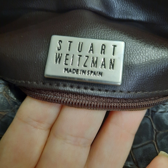 Stuart weitzman Classic Croc Embossed Leather Hobo Bag good condition 12"×9" - Picture 8 of 10